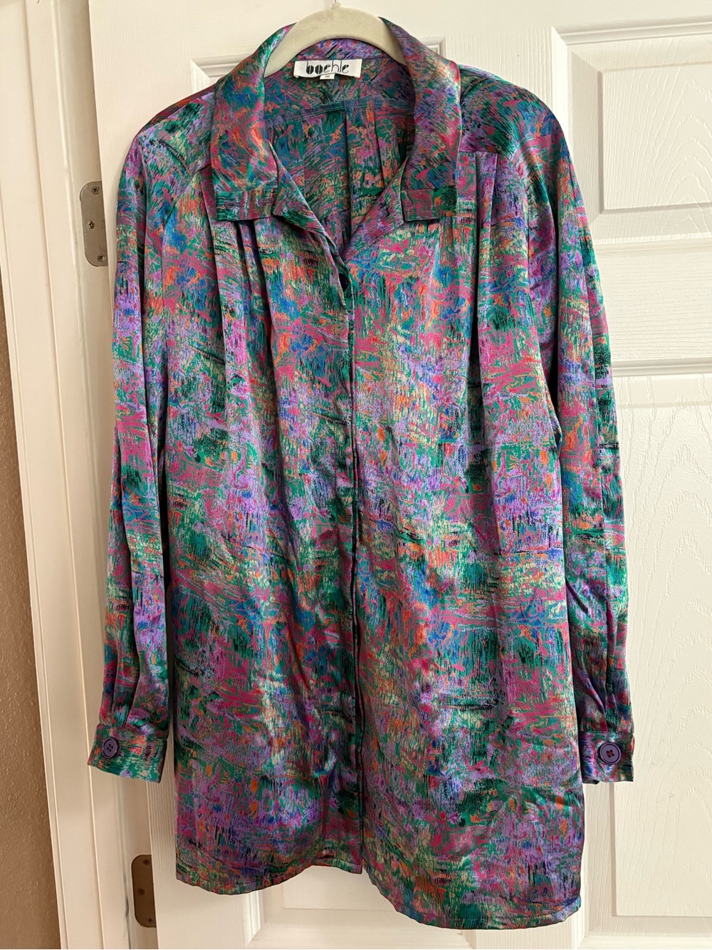 Boehle vintage button up collared blouse top retro 90s 80s VTG 16